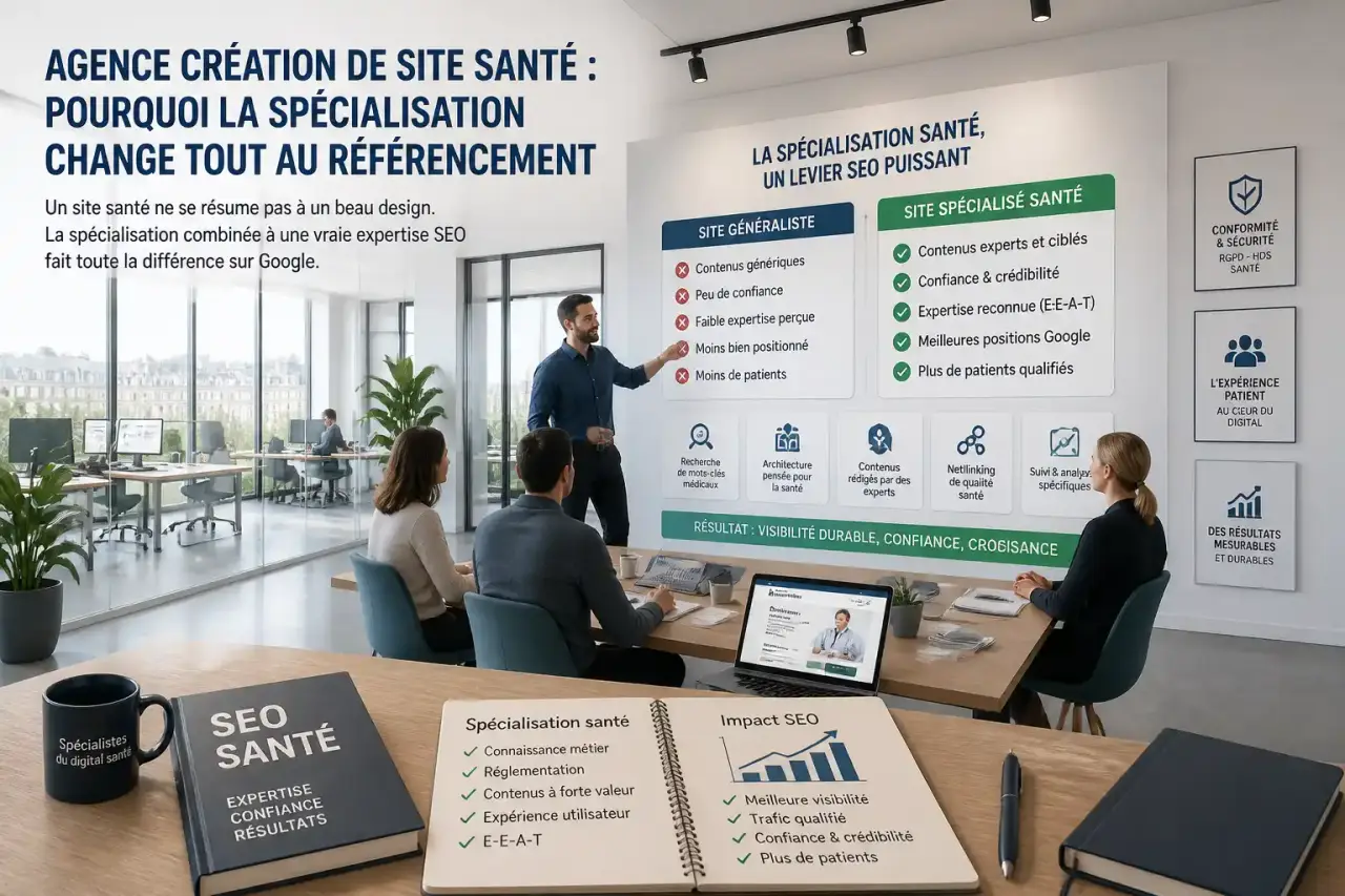 Agence création de site santé : pourquoi la spécialisation change tout au référencement